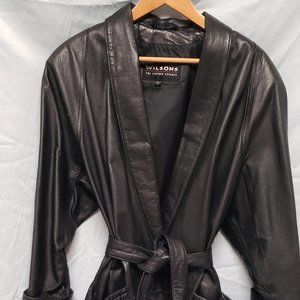 Wilsons Black Leather Coat